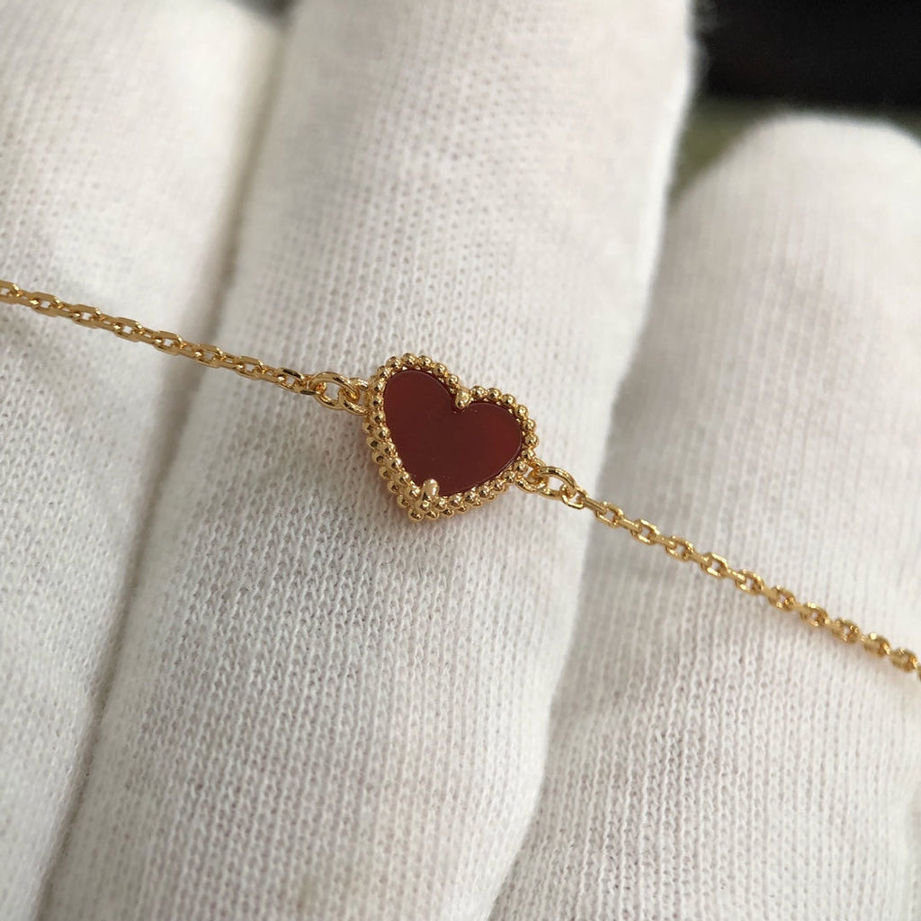 CHOPARD HEART CARNELIAN PINK GOLD NECKLACE
