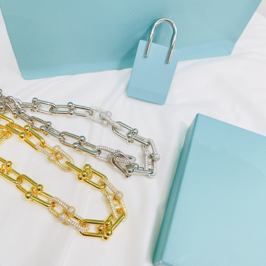 TIFFANY HARDWEAR NECKLACE DIAMOND PAVED