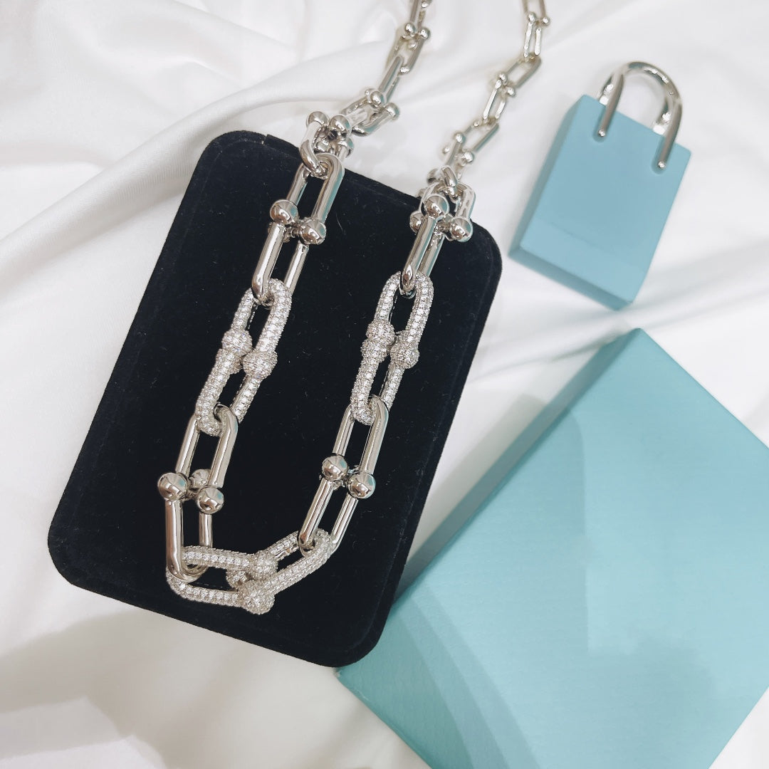 TIFFANY HARDWEAR NECKLACE DIAMOND PAVED