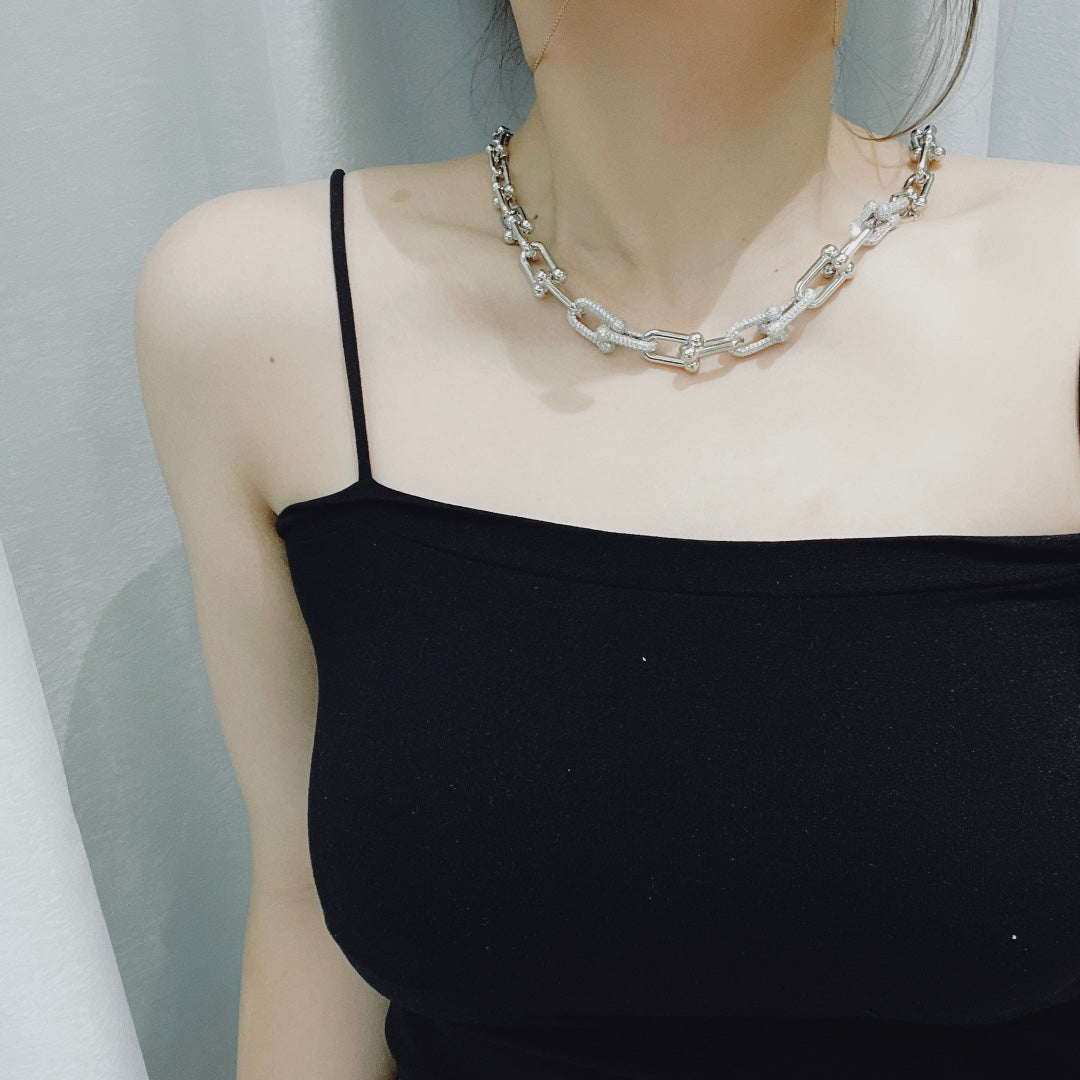 TIFFANY HARDWEAR NECKLACE DIAMOND PAVED