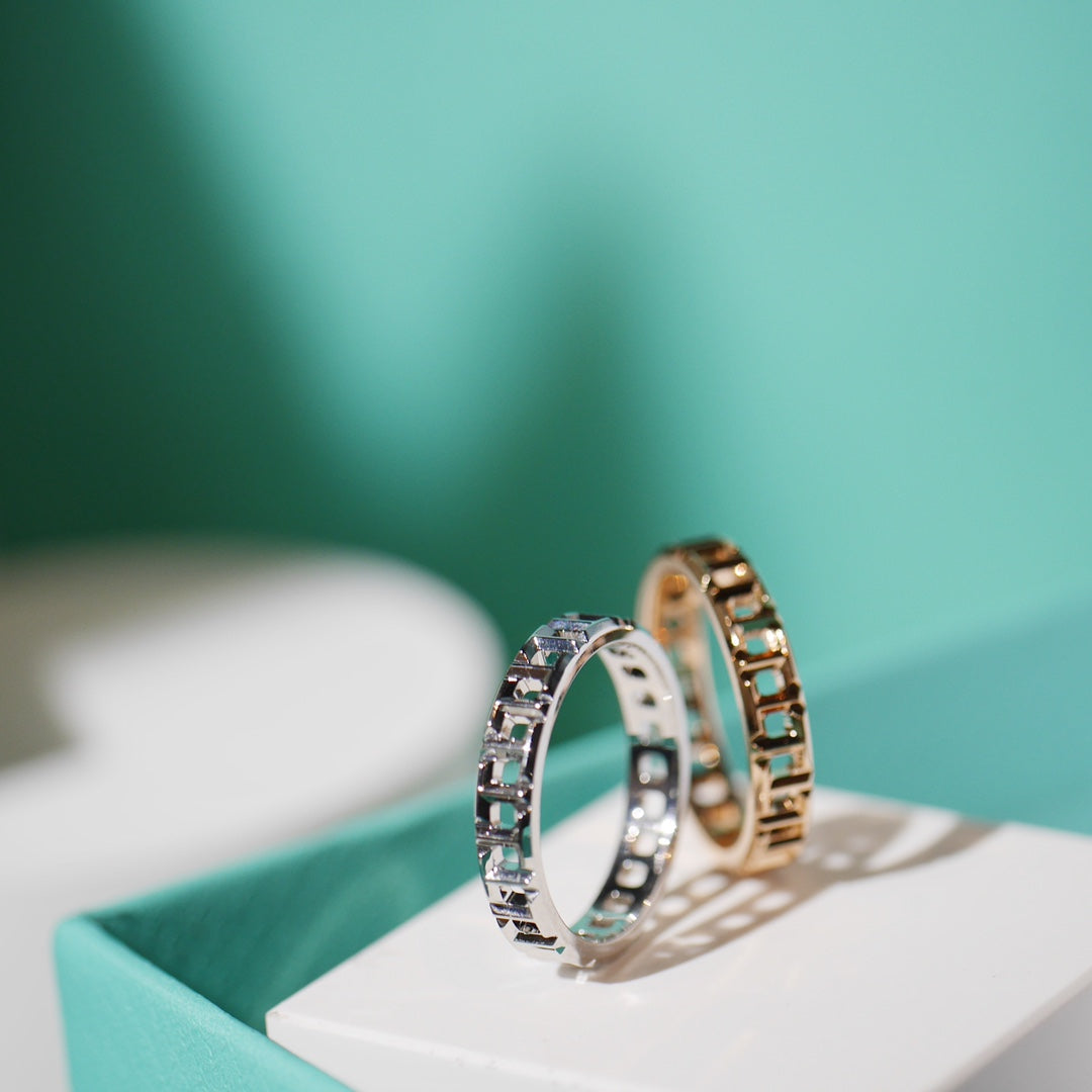 TIFFANY T TRUE 3.5MM PINK GOLD RING