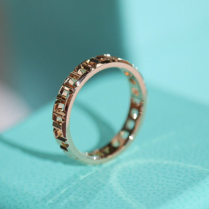 TIFFANY T TRUE 3.5MM PINK GOLD RING