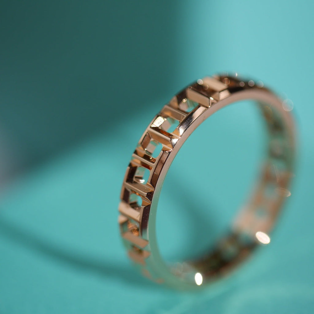 TIFFANY T TRUE 3.5MM PINK GOLD RING