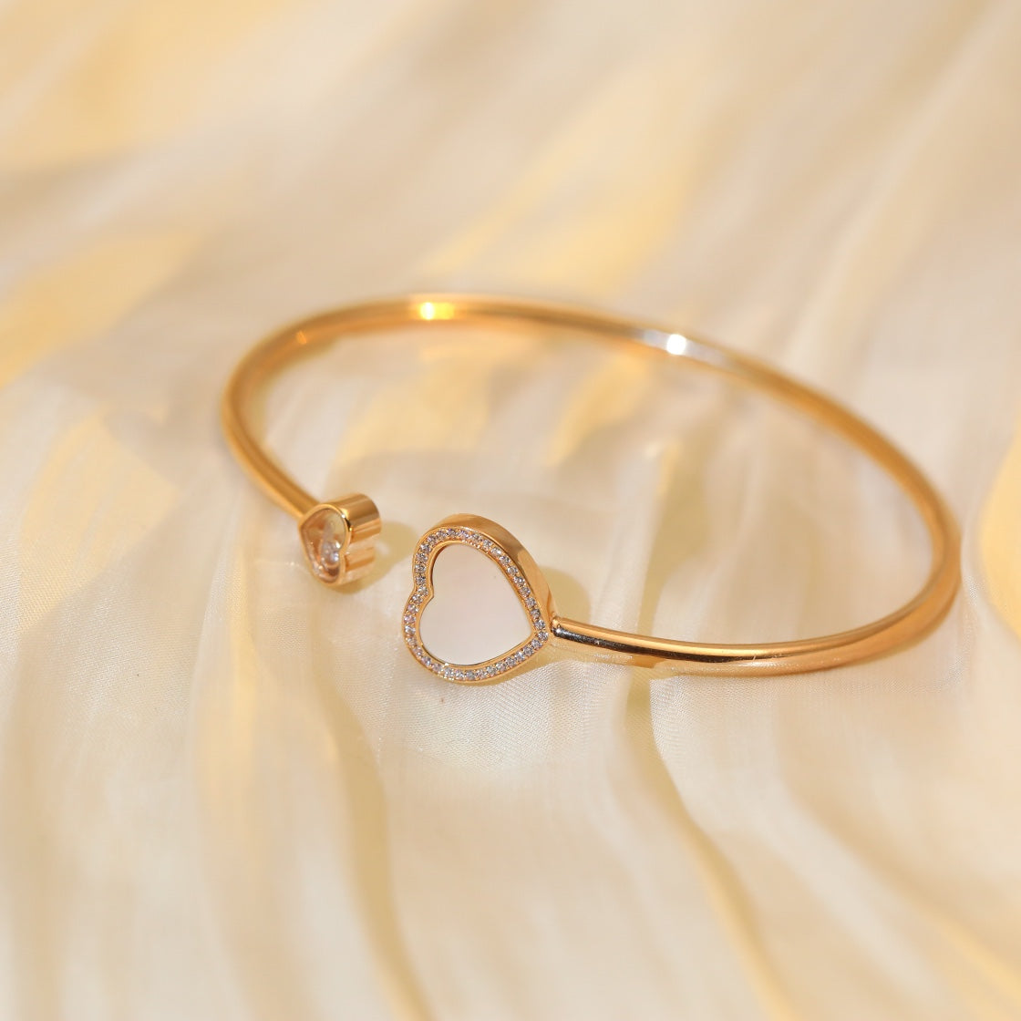 CHOPARD HAPPY HEART BRACELET PINK GOLD DIAMOND