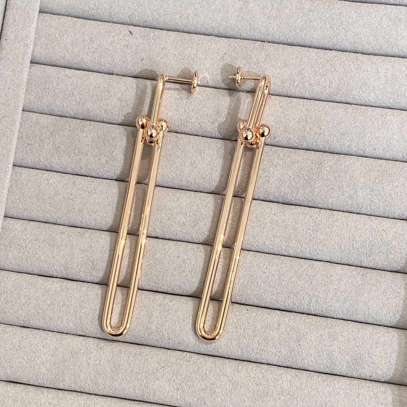 TIFFANY HARDWEAR DOUBLE LONG LINK EARRINGS