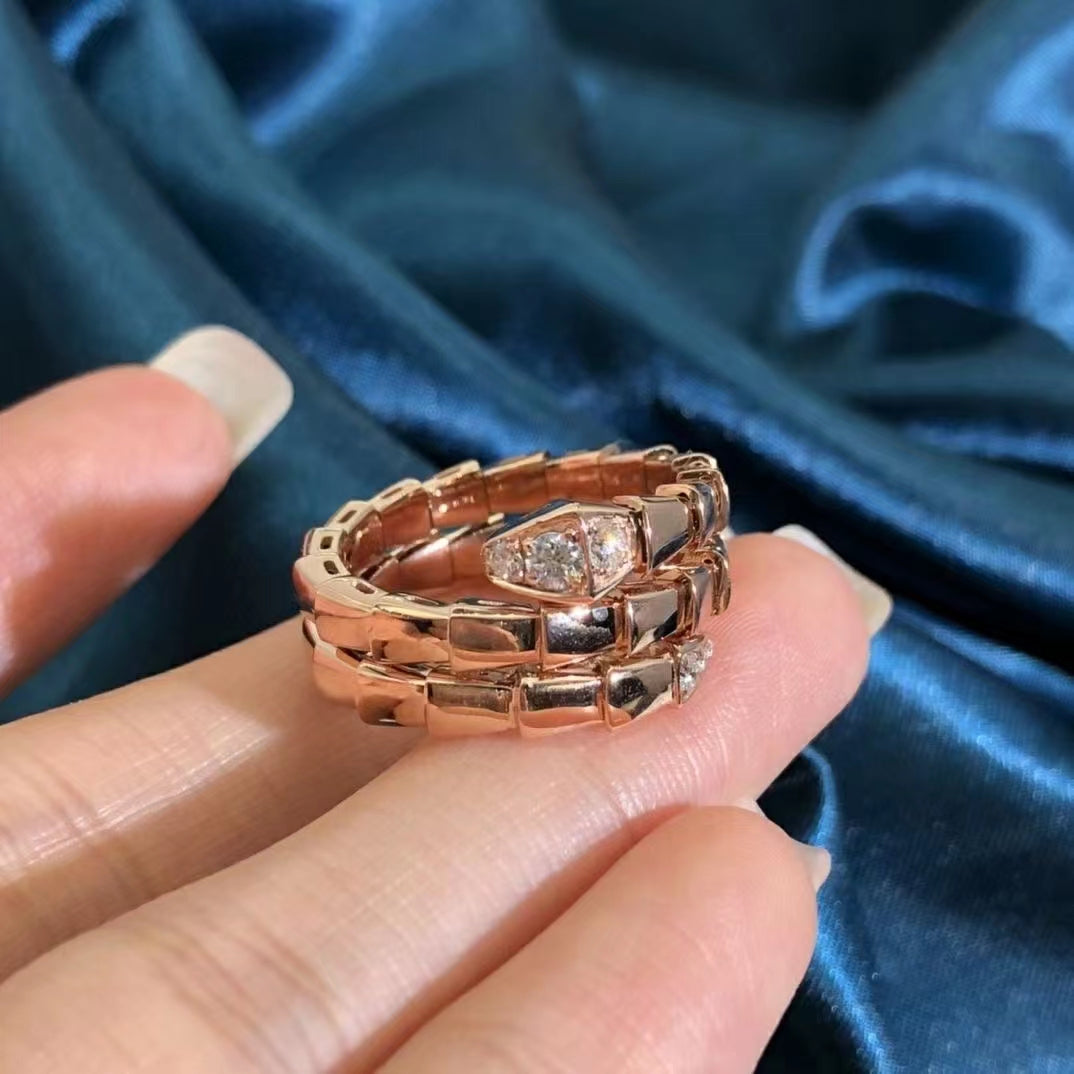 BVLGARI SERPENTS DOUBLE ROW DIAMOND RING