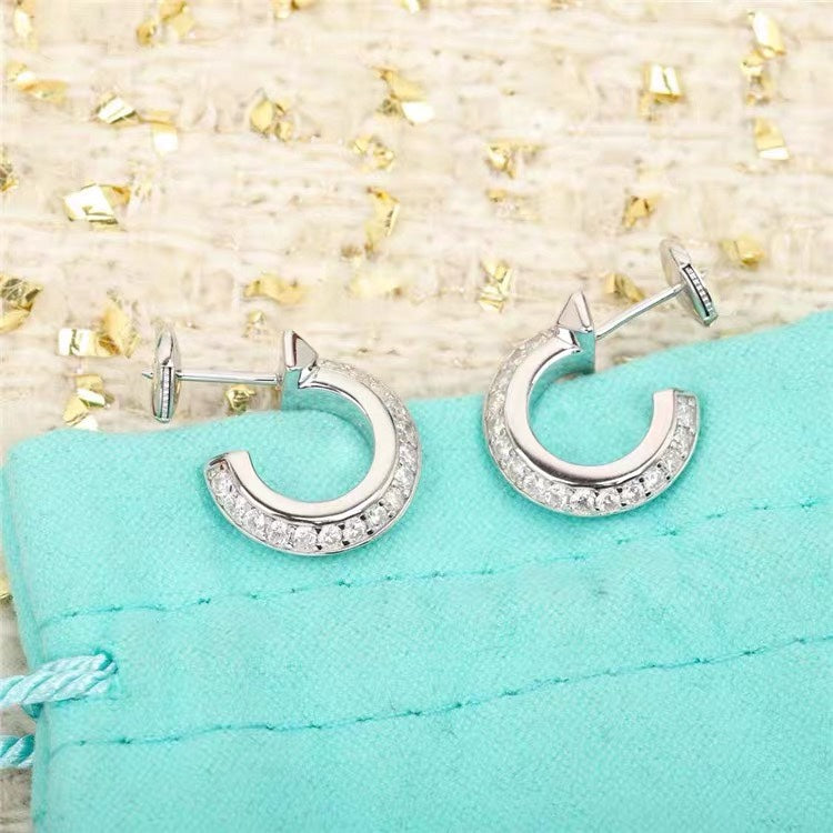 TIFFANY HOOP EARRINGS IN ROSE GOLD WITH DIAMONDS