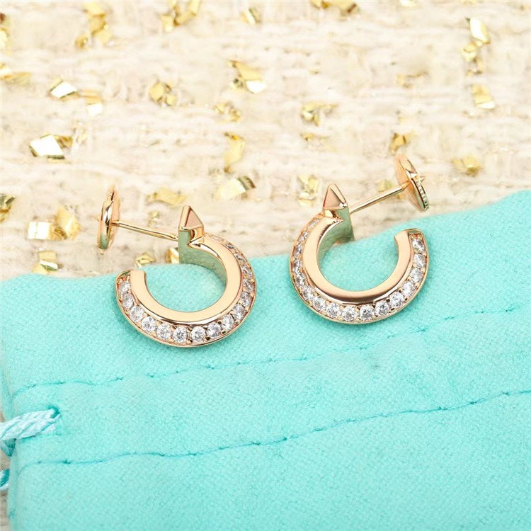 TIFFANY HOOP EARRINGS IN ROSE GOLD WITH DIAMONDS