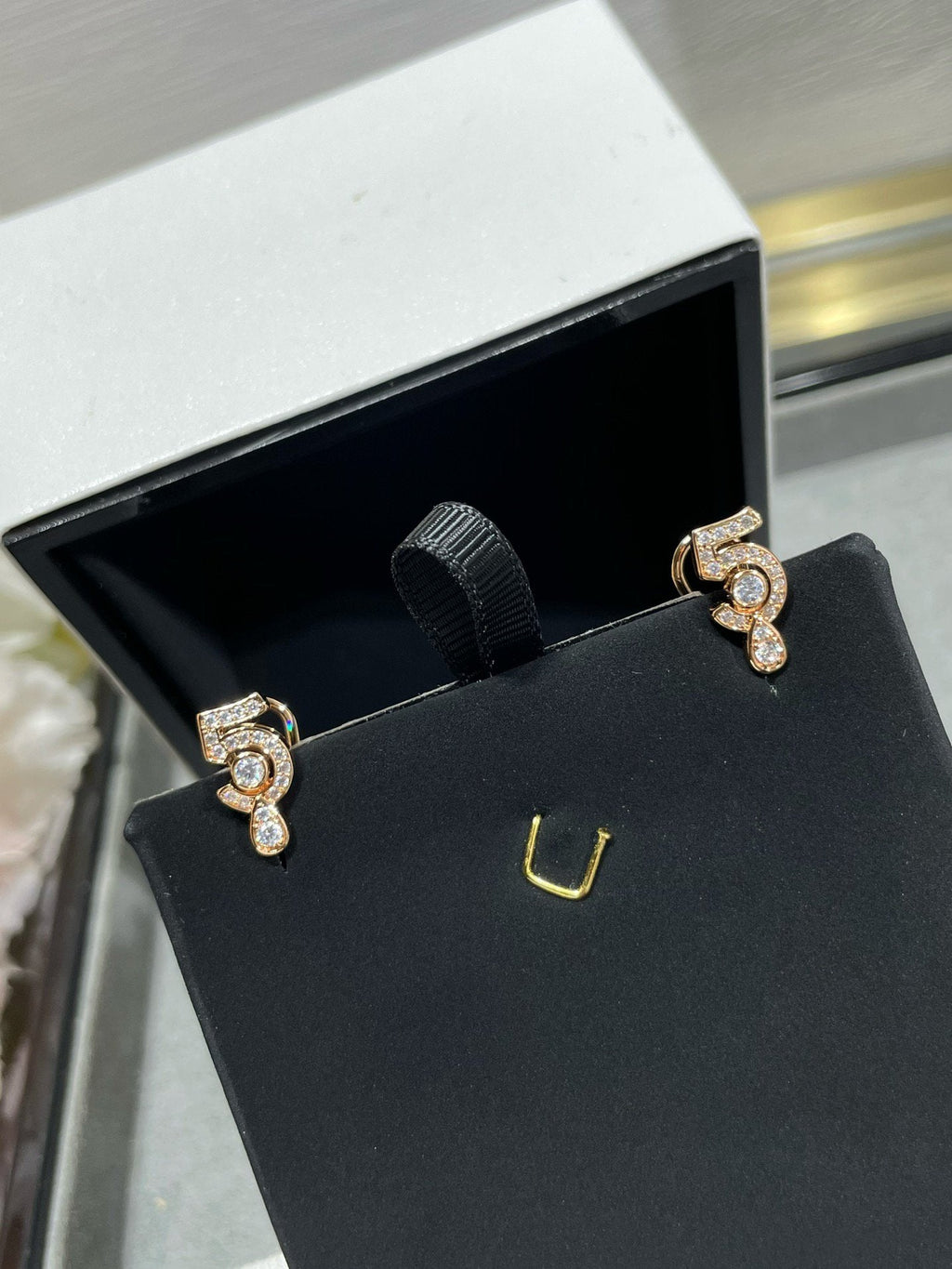 Chanel No5 Diamond Stud Earrings