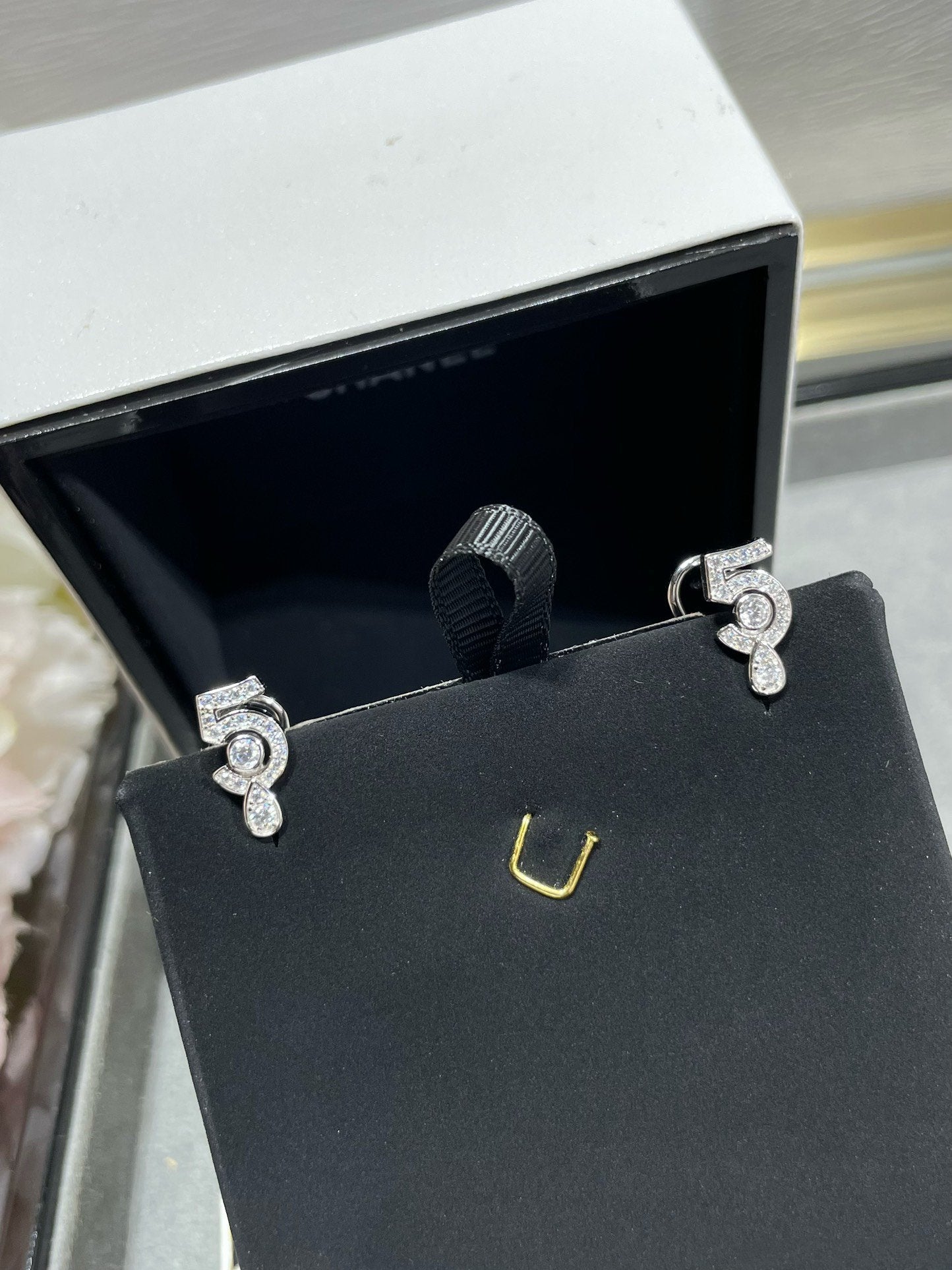 Chanel No5 Diamond Stud Earrings