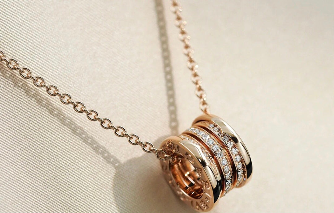 BVLGARI ZERO 1 PINK GOLD DIAMOND NECKLACE