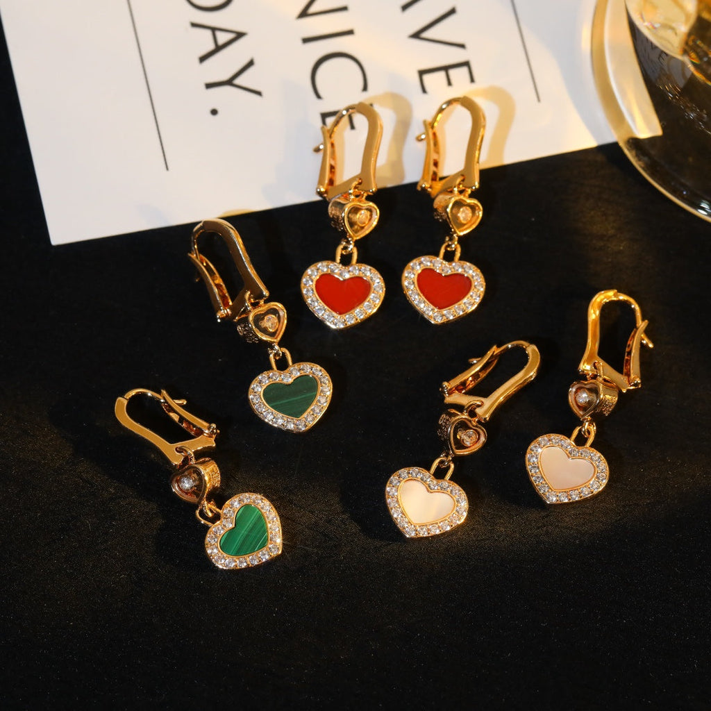 CHOPARD HAPPY HEART DIAMOND PINK GOLD EARRINGS