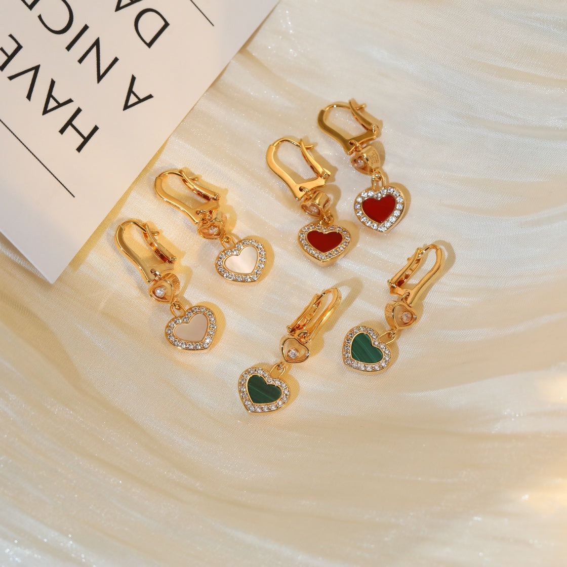 CHOPARD HAPPY HEART DIAMOND PINK GOLD EARRINGS