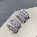 HERMES CLIC H SILVER DIAMOND EARRINGS