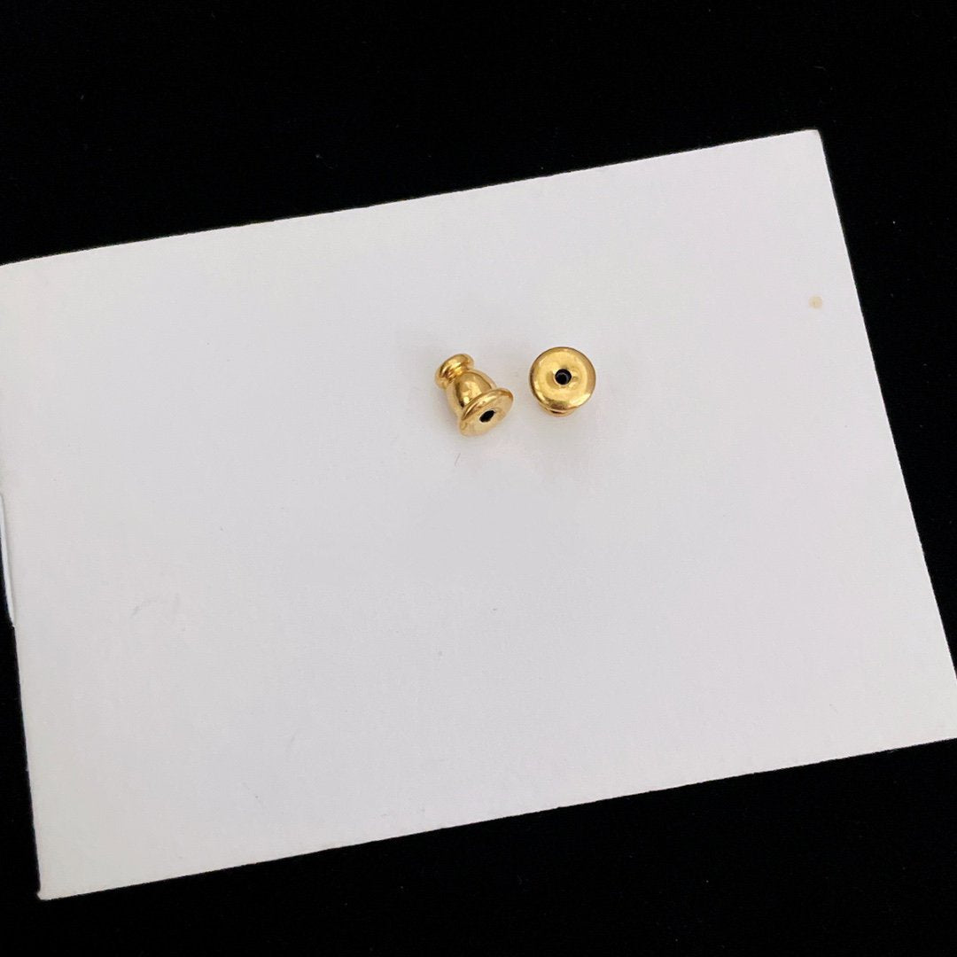 DIOR CD DROP GOLD EARRINGS
