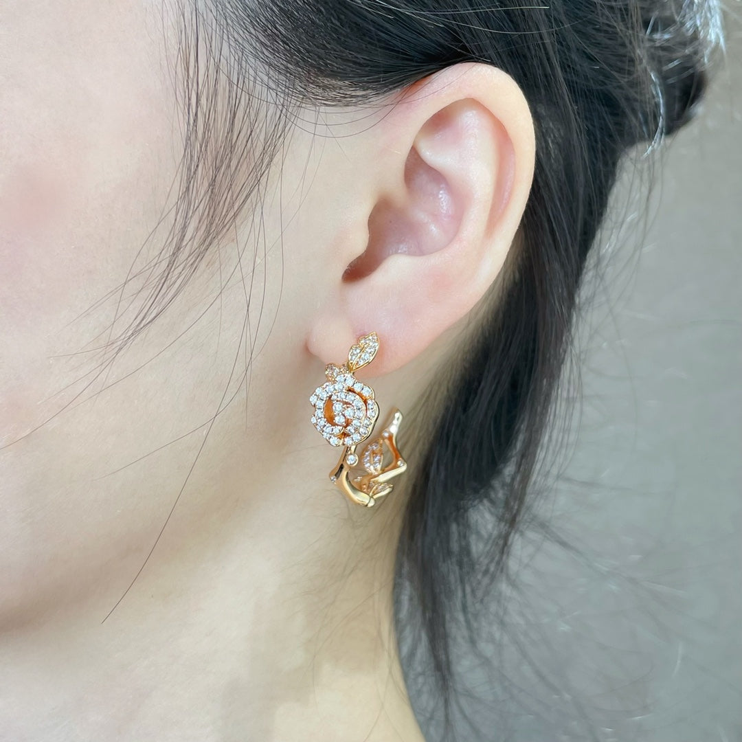 DIOR ROSE BAGATELLE DIAMOND EARRINGS