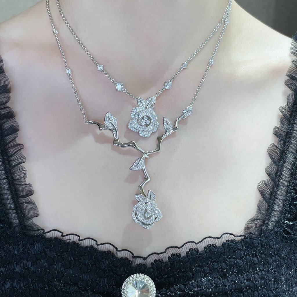 DIOR ROSE BAGATELLE DIAMOND MEDIUM NECKLACE