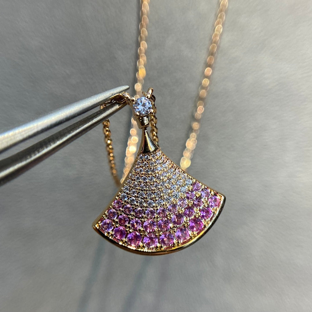 BVLGARI DREAM PINK DIAMOND PAVED NECKLACE