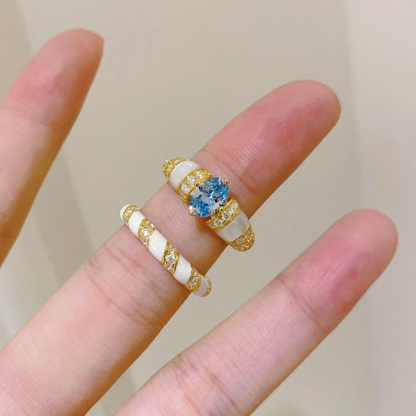 DIOR PARAIBA GOLD DIAMOND RING
