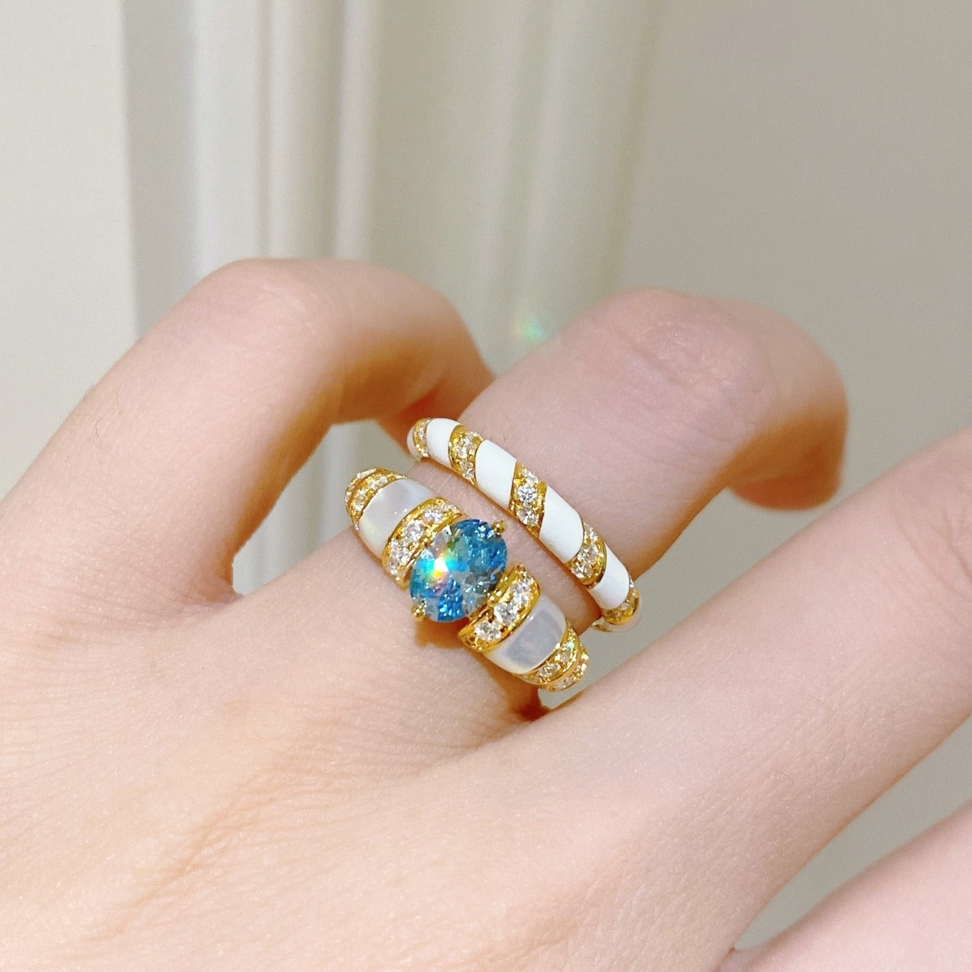 DIOR PARAIBA GOLD DIAMOND RING