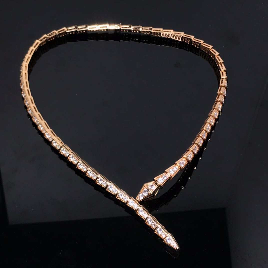 BVLGARI SERPENT VIPER DIAMOND PAVED NECKLACE