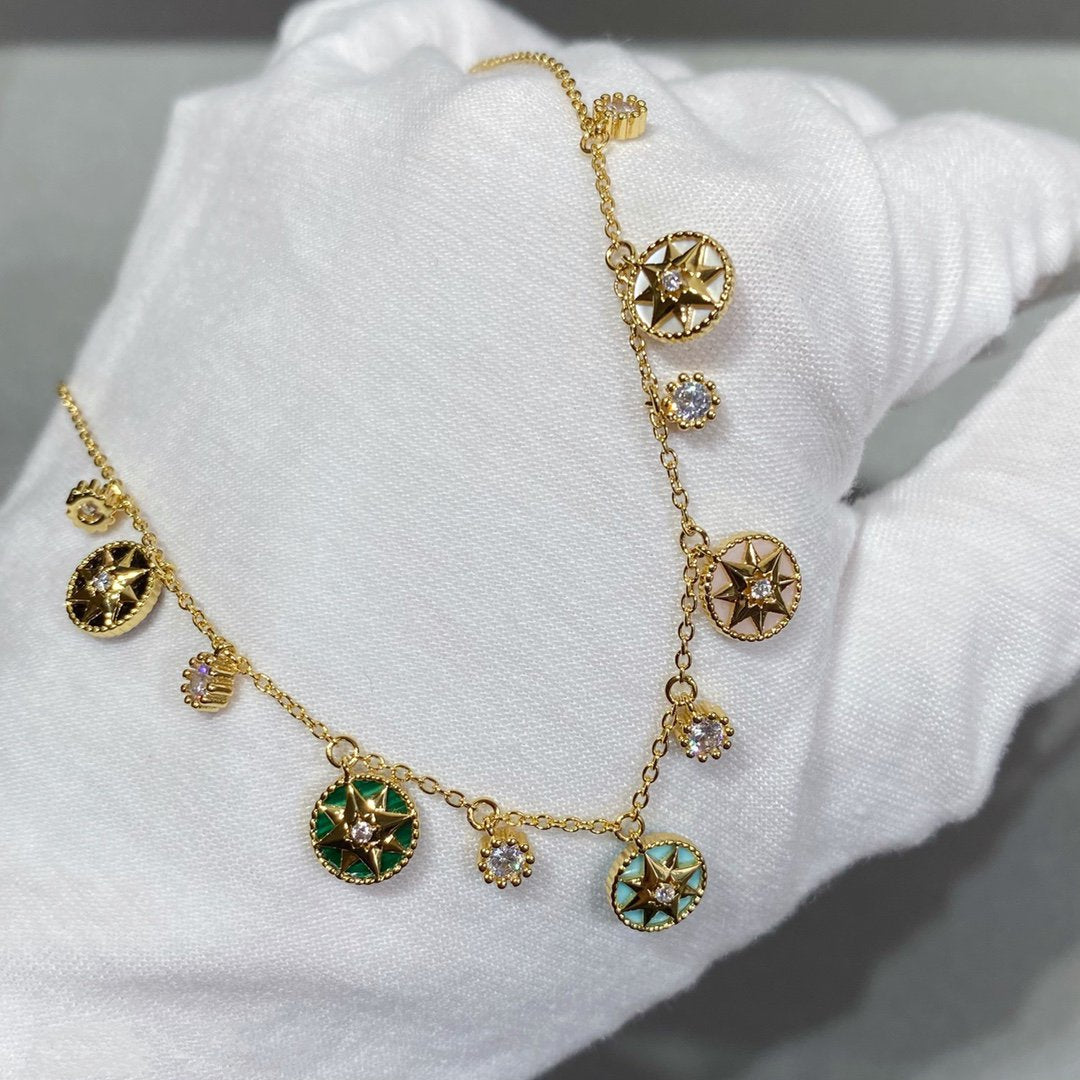 DIOR ROSE VENTS 5 MOTIF NECKLACE