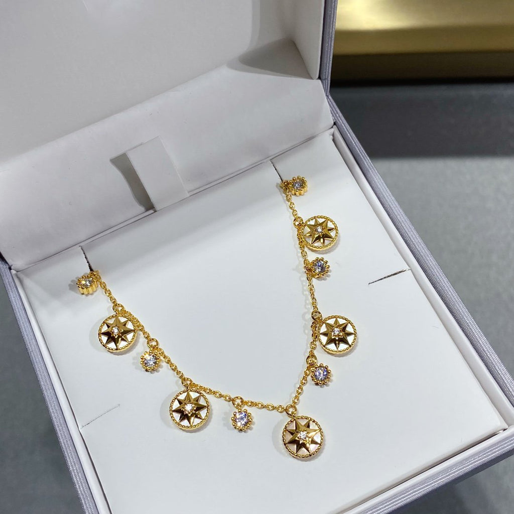 DIOR ROSE VENTS 5 MOTIF NECKLACE