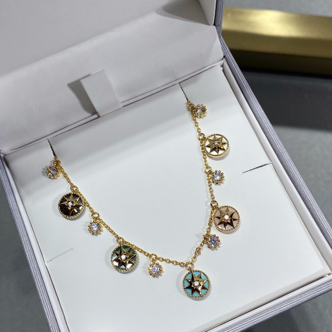 DIOR ROSE VENTS 5 MOTIF NECKLACE