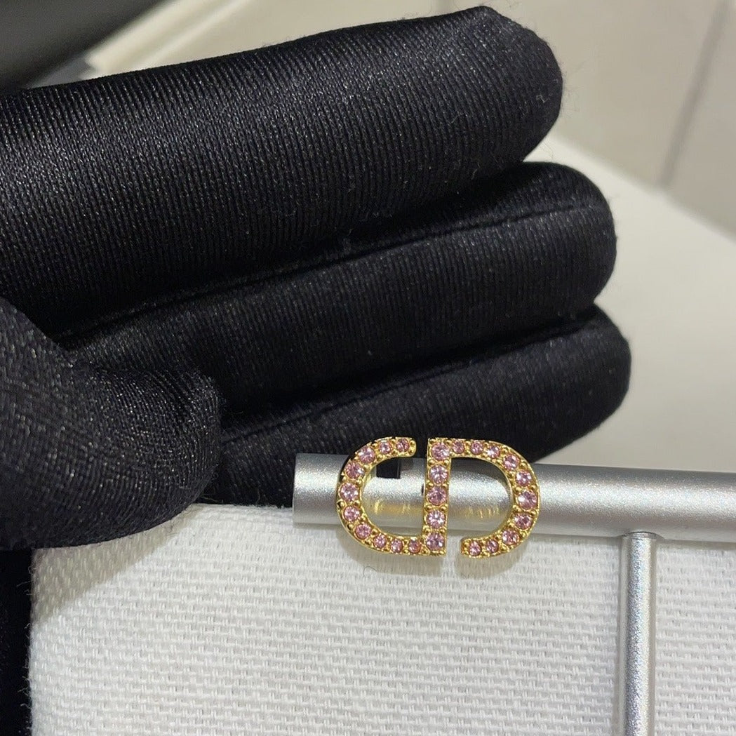 DIOR PETIT CD DIAMOND GOLD EARRINGS