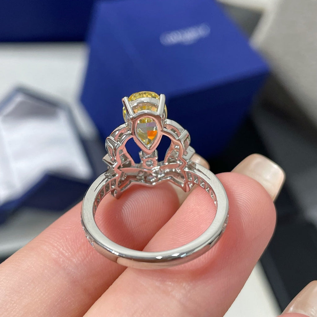 CHAUMET SOIR DE FETE YELLOW DIAMOND SILVER RING