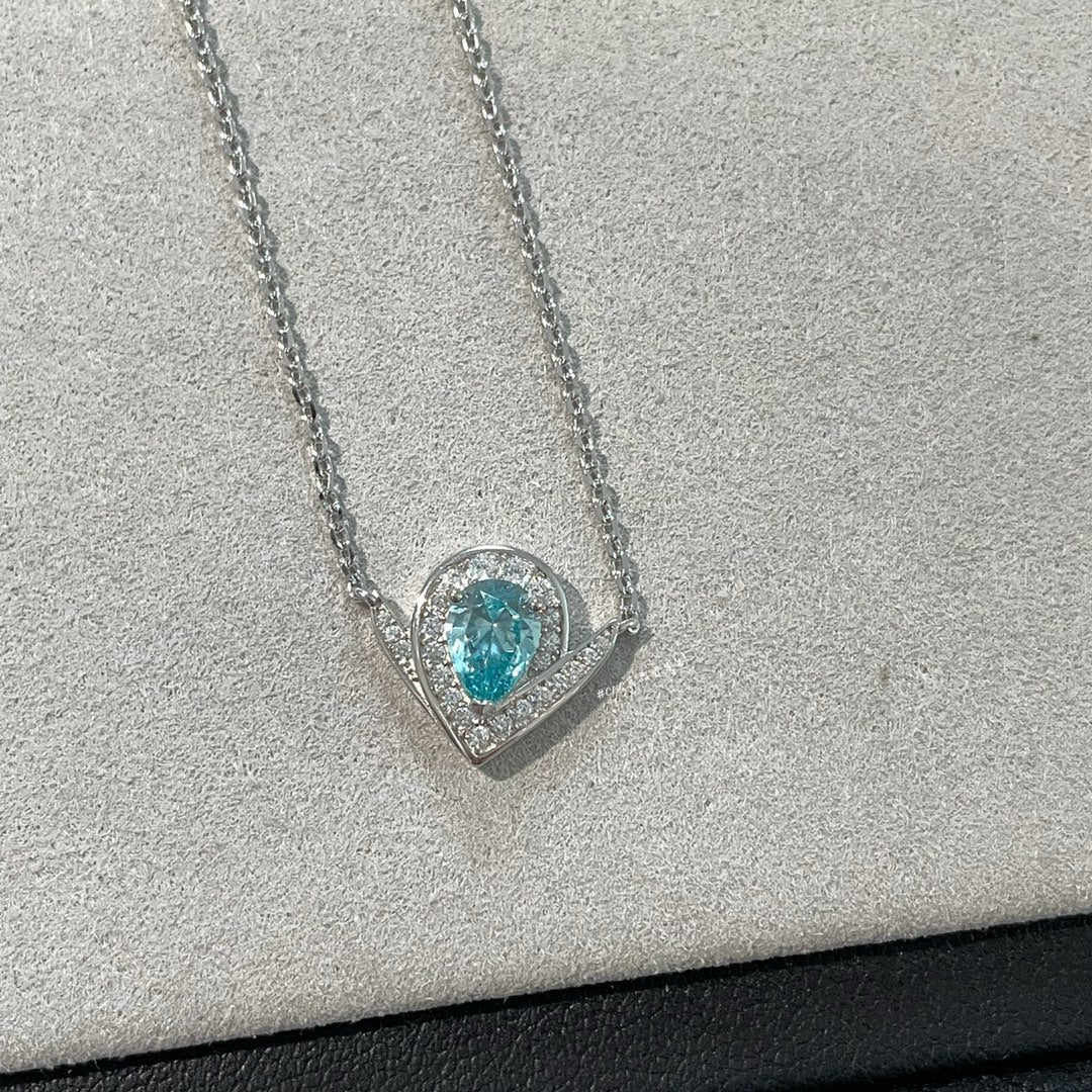 CHAUMET JOSEPHINE BLUE DIAMOND SILVER NECKLACE