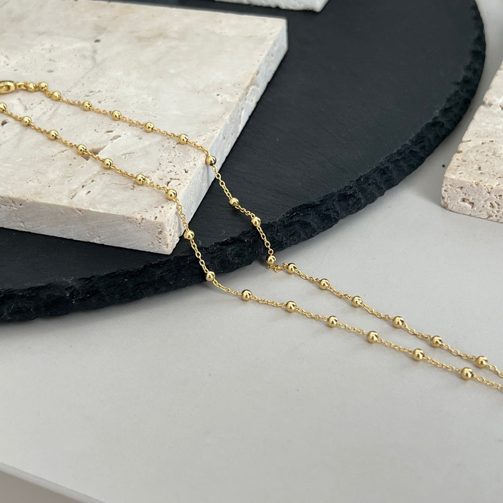 GUCCI GG BALL CHAIN GOLD NECKLACE