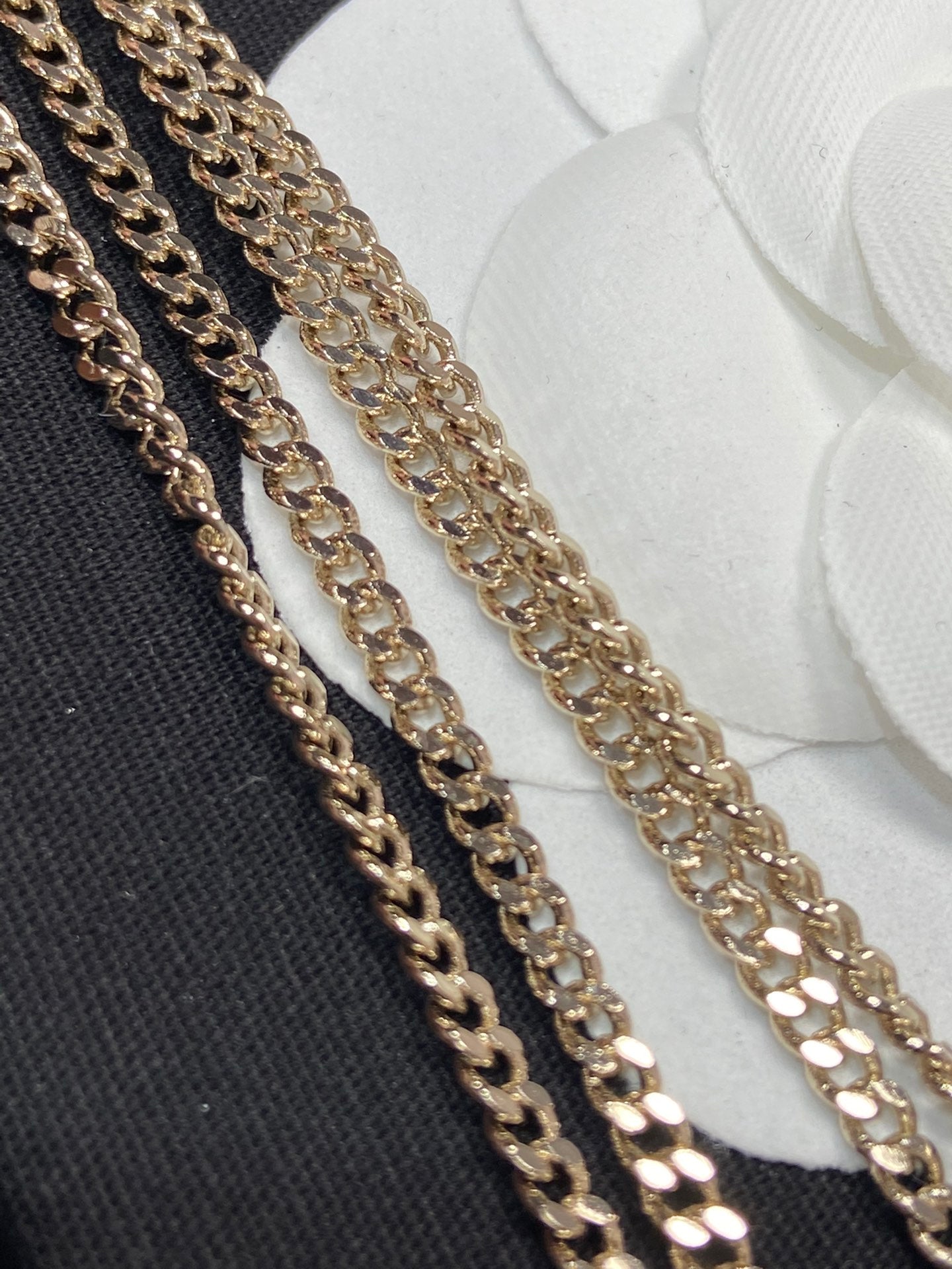 Chanel Pedant Half Diamond Pink Gold Necklace