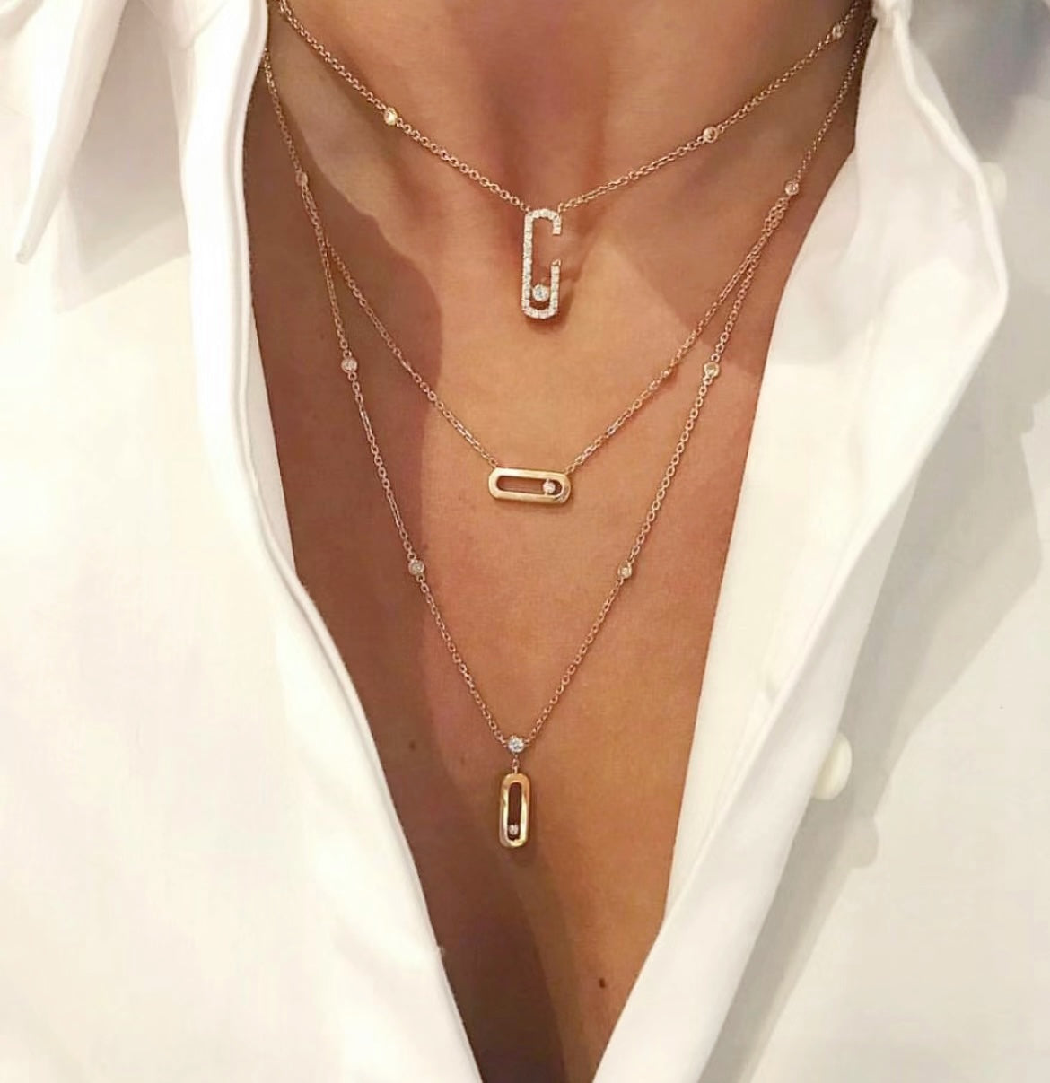 MESSIKA MOVE UNO 2 ROW DIAMOND NECKLACE