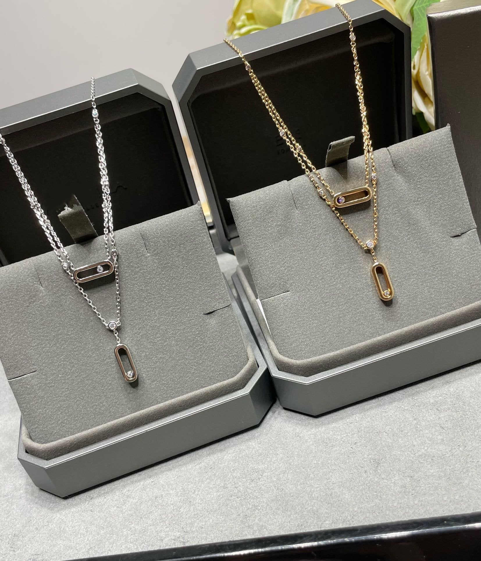 MESSIKA MOVE UNO 2 ROW DIAMOND NECKLACE