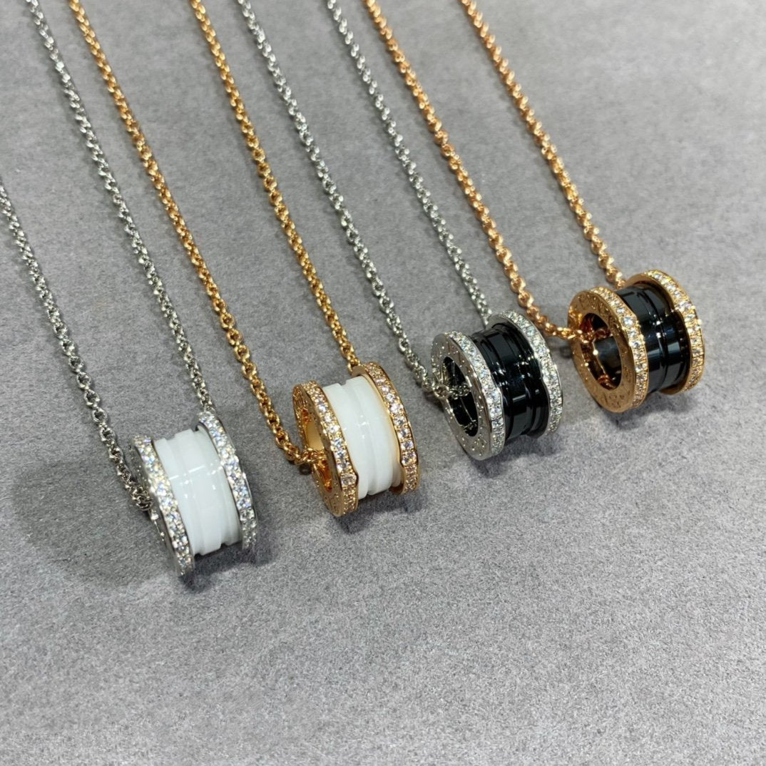 BVLGARI ZERO 1 DIAMOND CERAMIC NECKLACE