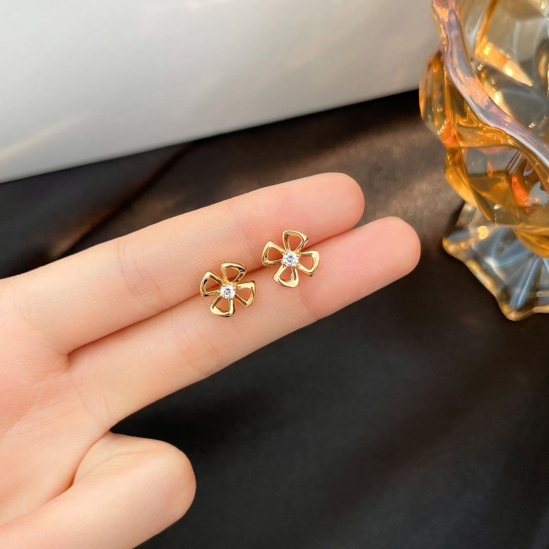 BVLGARI FIOREVER MINI DIAMOND STUD EARRINGS