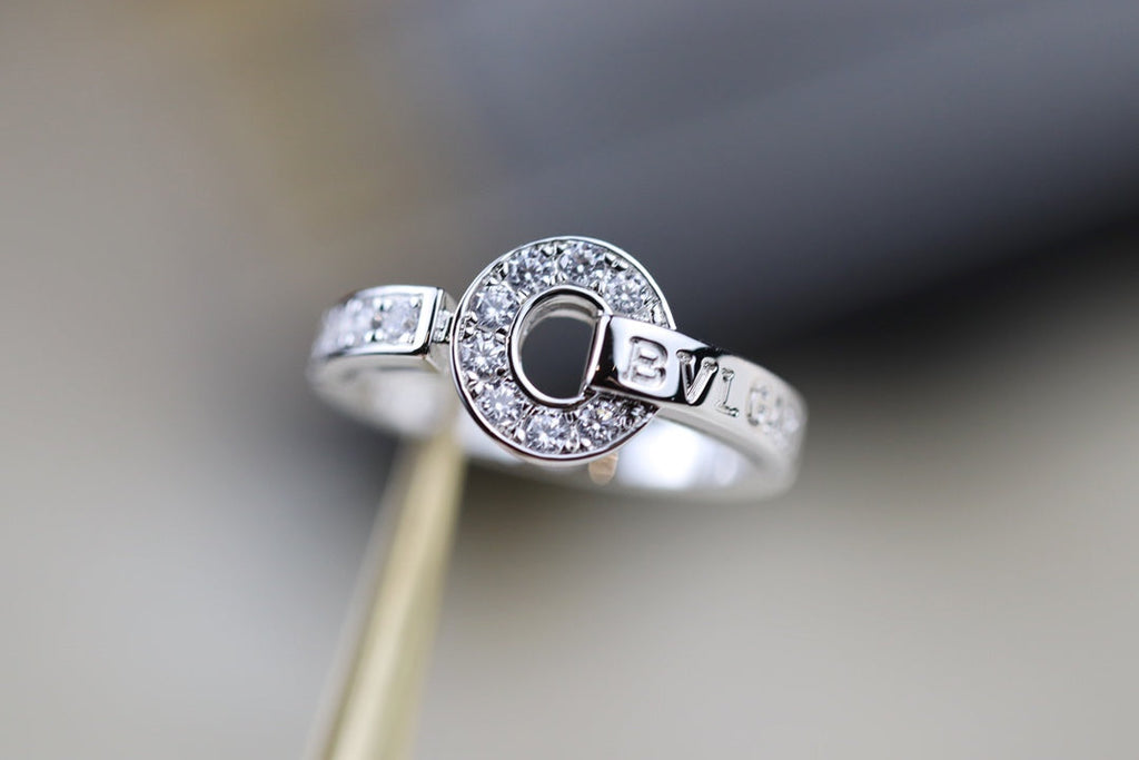 BVLGARI BV SILVER DIAMOND RING