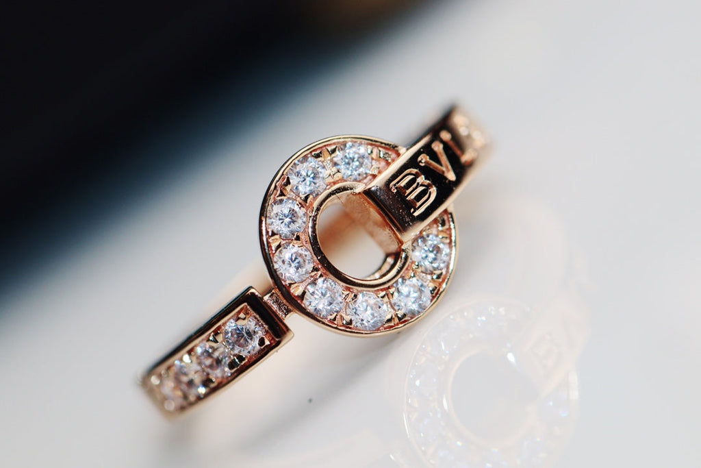 BVLGARI BV PINK GOLD DIAMOND RING