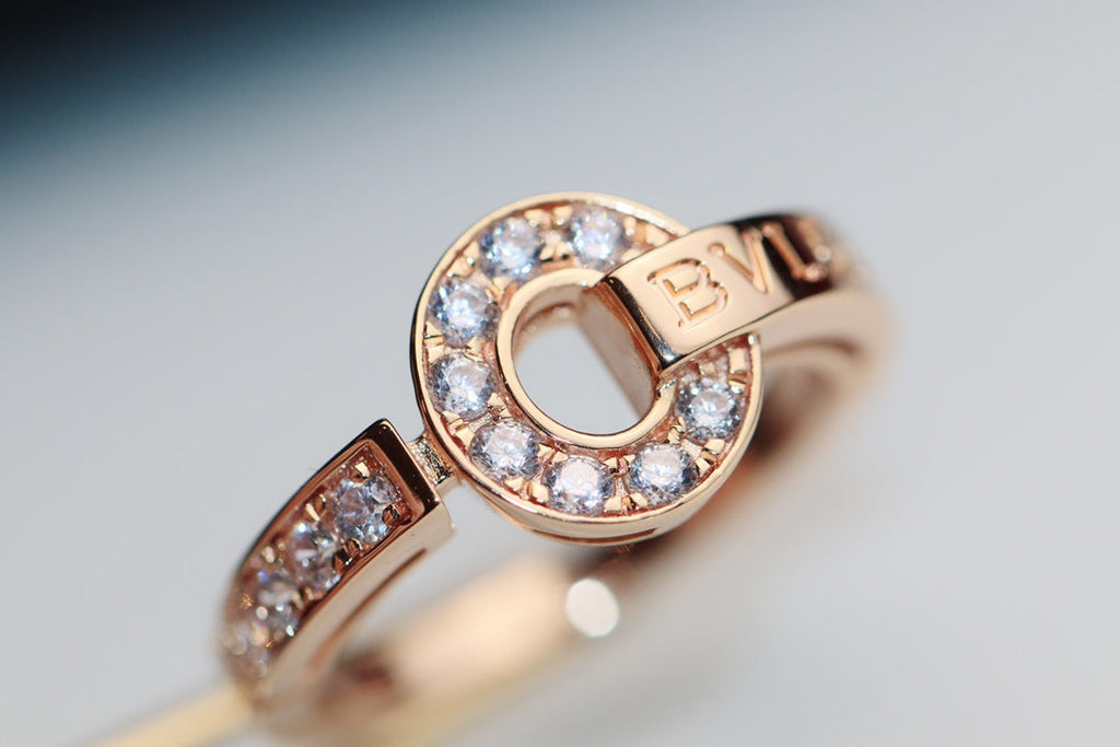 BVLGARI BV PINK GOLD DIAMOND RING