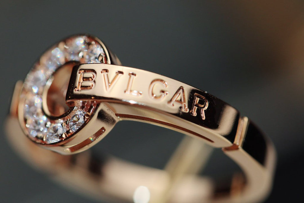 BVLGARI BV PINK GOLD DIAMOND RING