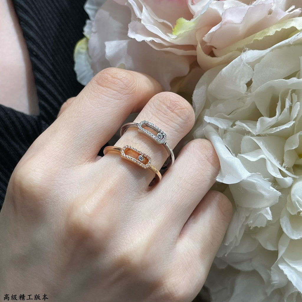 MESSIKA MOVE UNO PINK GOLD DIAMOND PAVED RING