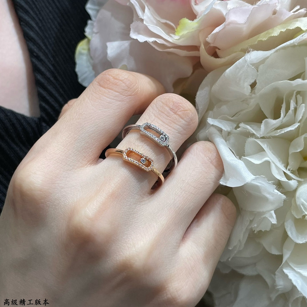 MESSIKA MOVE UNO PINK GOLD DIAMOND PAVED RING