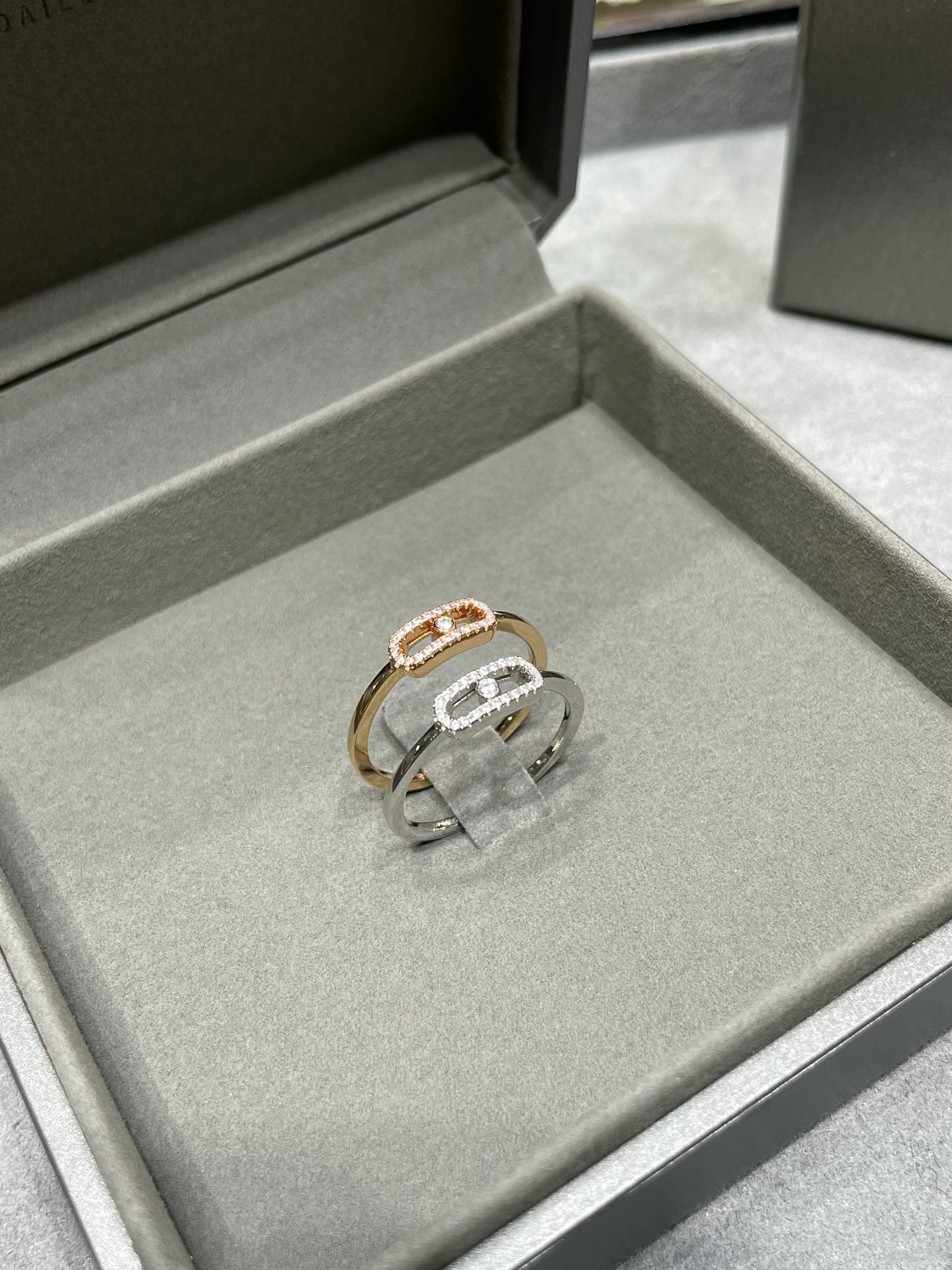 MESSIKA MOVE UNO PINK GOLD DIAMOND PAVED RING