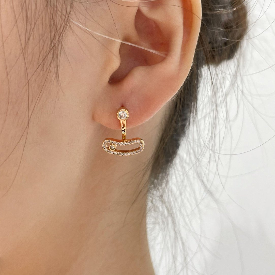 MESSIKA MOVE UNO PINK GOLD DIAMOND EARRINGS