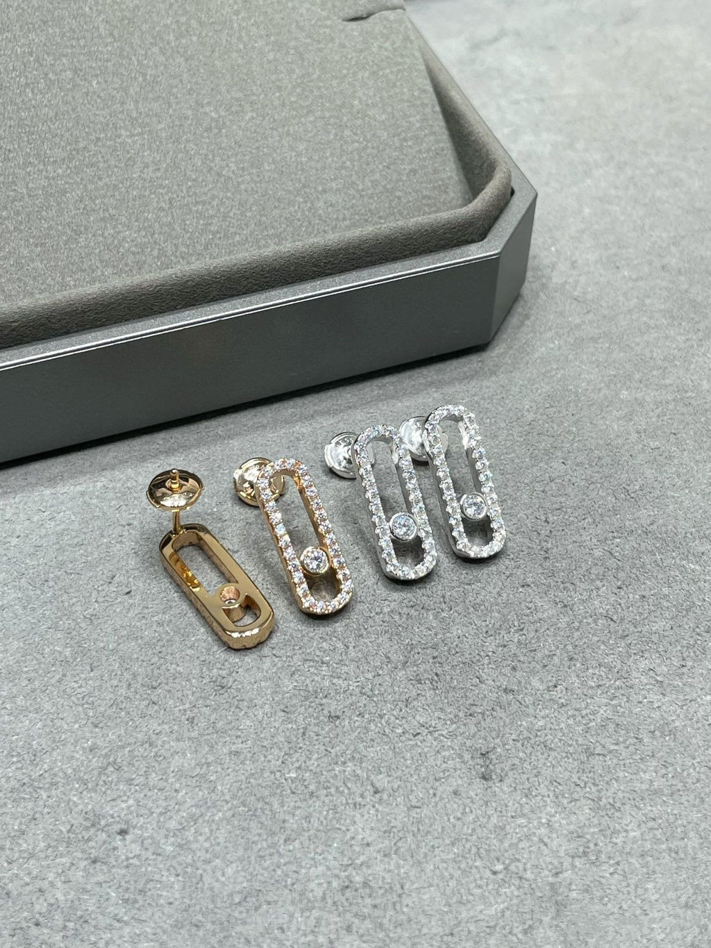 MESSIKA MOVE UNO STUD DIAMOND PAVED EARRINGS