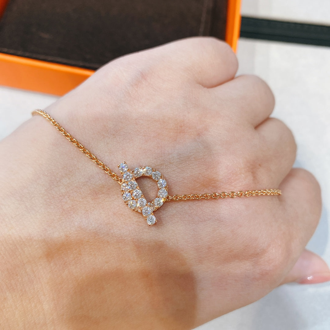 HERMES FINESSE PINK GOLD DIAMOND BRACELET