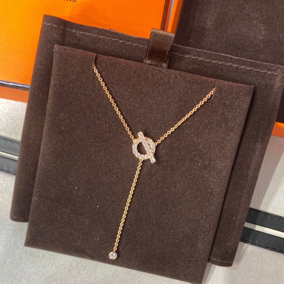 HERMES FINESSE PINK GOLD DIAMOND NECKLACE