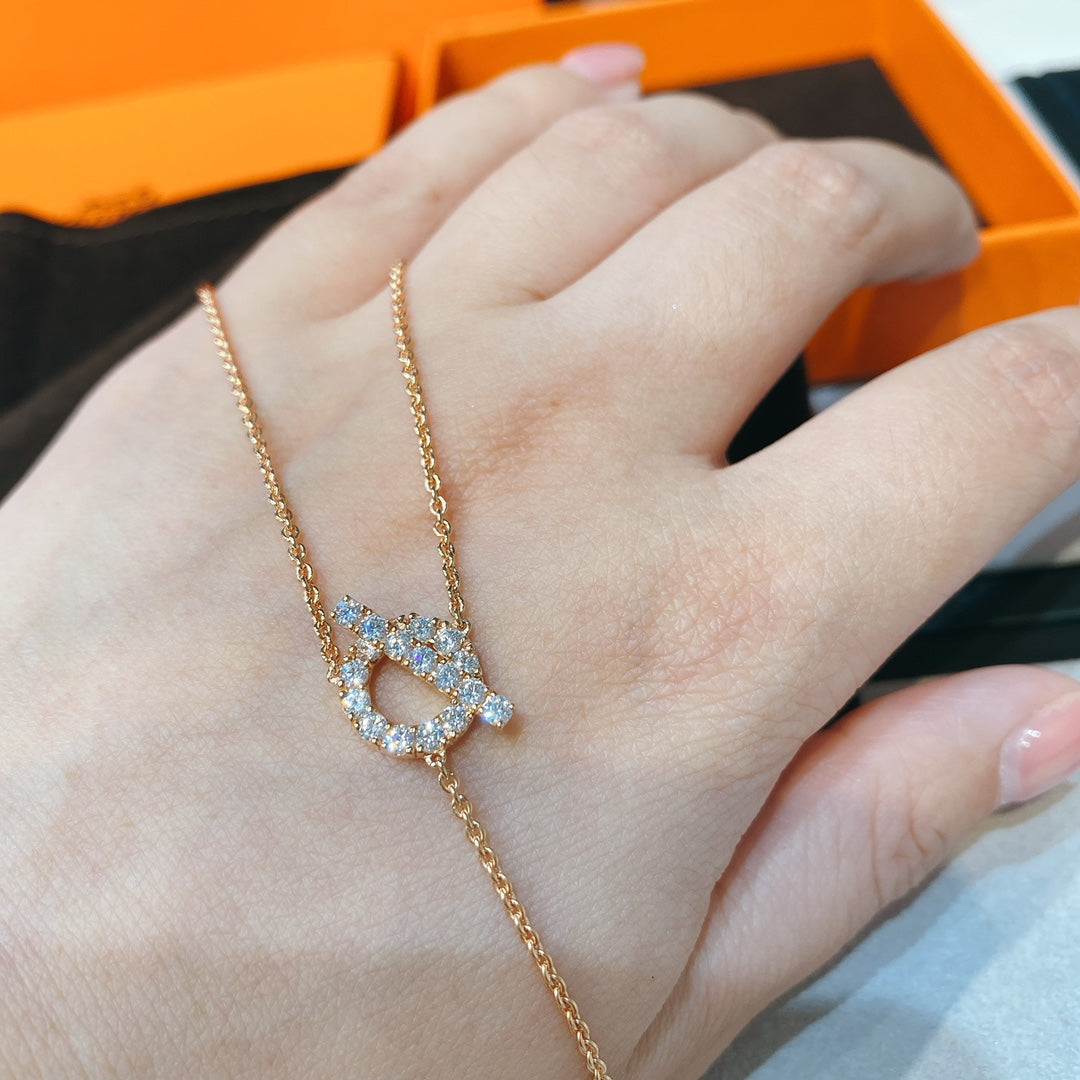 HERMES FINESSE PINK GOLD DIAMOND NECKLACE