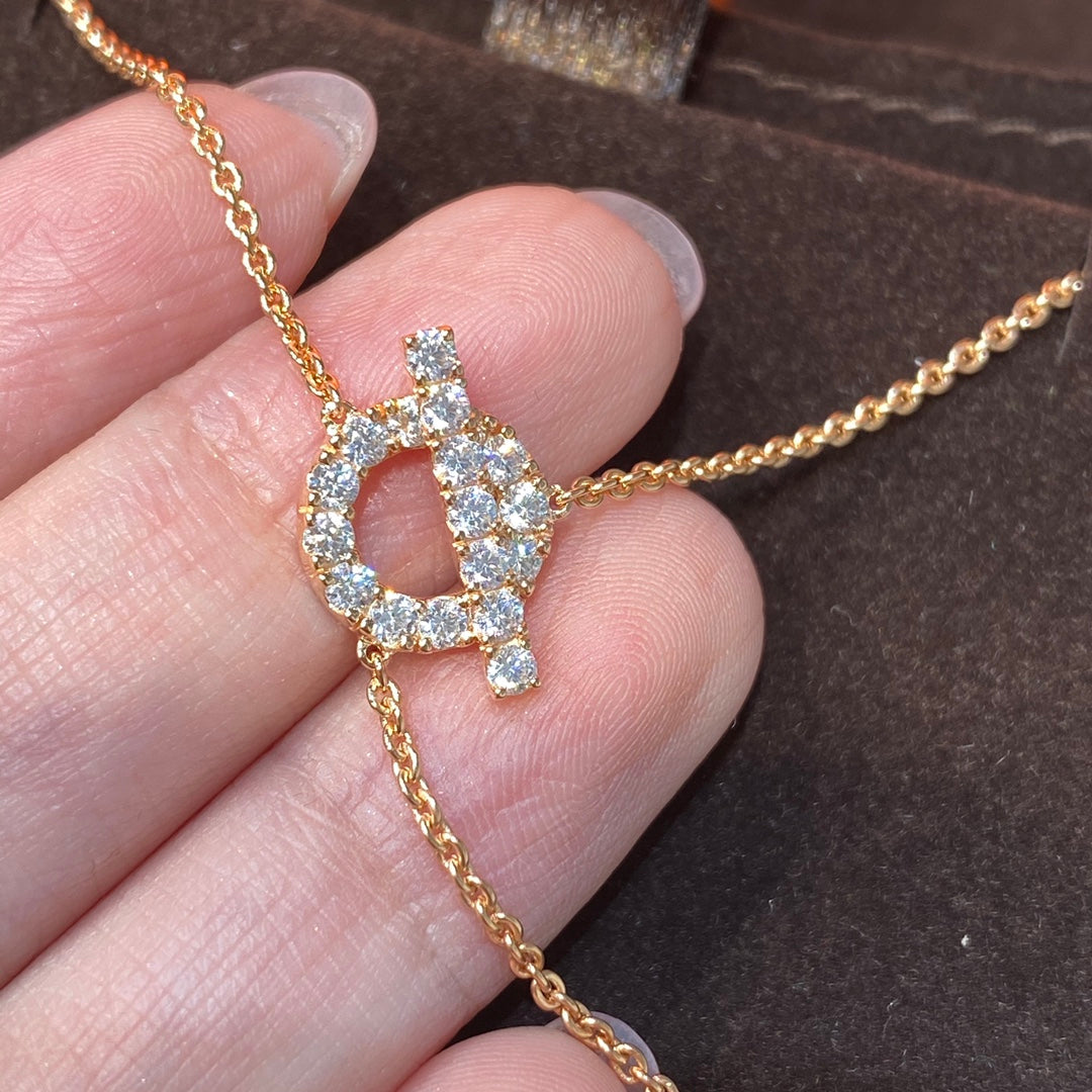 HERMES FINESSE PINK GOLD DIAMOND NECKLACE